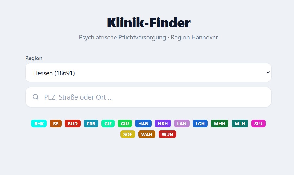Sektors | Klinik-Finder - Psychiatric Care Coverage Finder